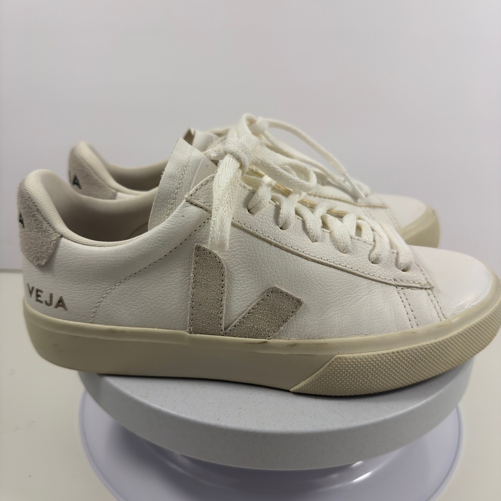 Veja Esplar Leather Sneakers White Minimalist Casual Lace Up Shoes Size 6 - Picture 6 of 15